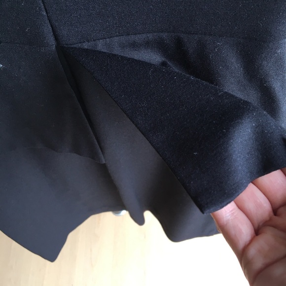 NICOLE MILLER 6 LBD leather cotton stretch peplum black knee-length shift dress! - Picture 9 of 9